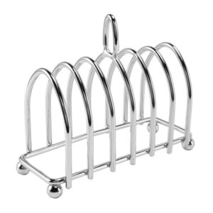 lodokdre toast bread rack holder 6 stainless steel toast rack with ball feet and loop carry handle