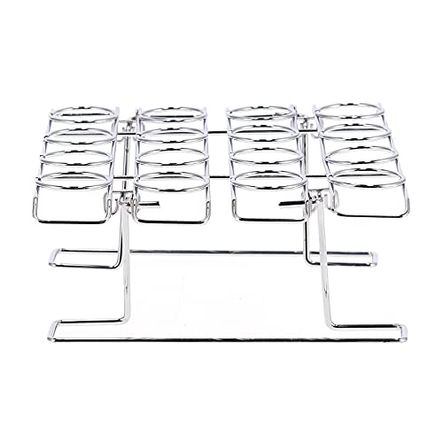 Ice Cream Cone Cupcake Baking Rack, 16 Cavities Stainless Steel Ice Cream Display Desktop Stand Tray DIY Cooling Rack for Kids Birthday Afternoon Tea Party