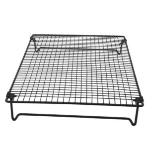 cooling rack, 16.9x11in cooling rack with collapsible folding legs cooling racks for cooking and baking cooling net oven accessories(black)
