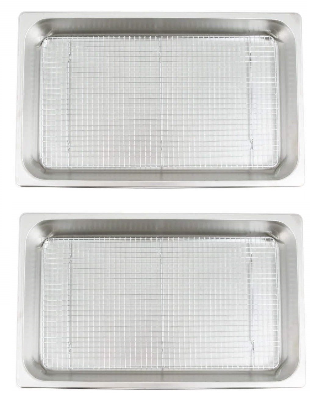 Commercial Grade Full Size Pan and Cooling Rack/Pan Grate Set for Standing Heat Lamps