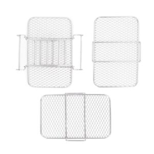 3PCS 19x12cm Stackable Baking Rack, Fryer Baking Rack Stainless Steel Grill Rack Stackable Cooling Rack Tray for 8QT Pot