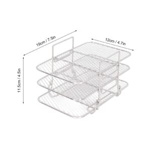 3PCS 19x12cm Stackable Baking Rack, Fryer Baking Rack Stainless Steel Grill Rack Stackable Cooling Rack Tray for 8QT Pot