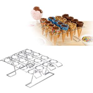 DIY 16 Slots Ice Cream Displaying Baking Cake Sugar Cone Cupcake Cooling Rack Holder Stand For Birthday Wedding Party Kangkang