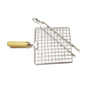 shreeshanaik roasting net with tong stainless steel wire roaster roaster net with chimta,roti jari, roti grill, papd grill, chapati grill