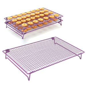 baking rack, cooling rack iron mesh design lightweight, dishwasher safe easy to clean cookie cooling racks for roasting meats fruits vegetables 16.93x11.02x1.97in