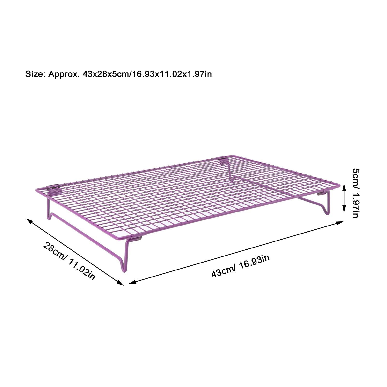 Baking Rack, Cooling Rack Iron Mesh Design Lightweight, Dishwasher Safe Easy To Clean Cookie Cooling Racks For Roasting Meats Fruits Vegetables 16.93x11.02x1.97in