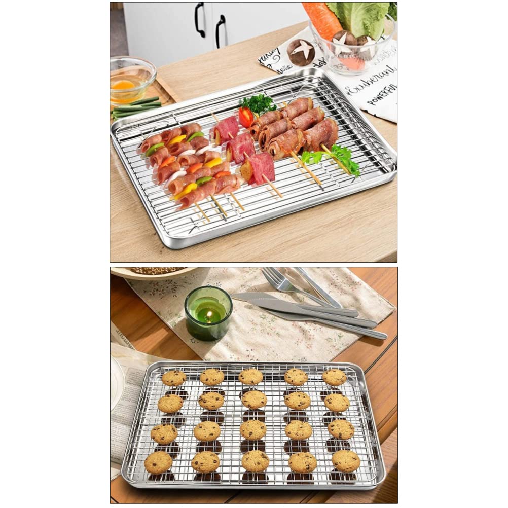 Cooling Racks for Cooking and Baking, 304 Stainless Steel Baking Rack, Multi Use Grid Wire Rack for Kitchen Cooking Roasting Drying Grilling