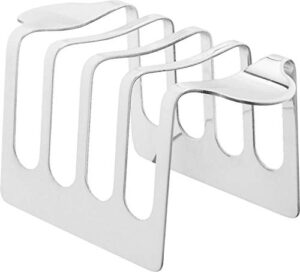 clwxhs mini toast holder bread rack 4 slice holes stainless steel 5-inch