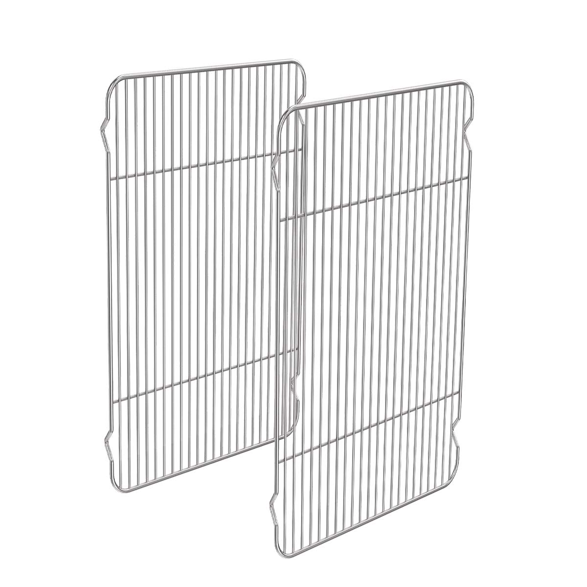 Small Stainless Steel Cooking Rack Set 2, Little Baking Rack Pack of 2, for Cooling Baking Roasting Grilling Drying, Rectangle 9.7x7.48x0.6 inch, Fits Small Toaster Oven, Oven & Dishwasher Safe