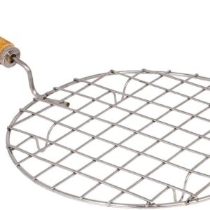 JAGMOR roasting-pans, Stainless Steel Multi-Functional Wire Steaming Cooling and Baking Barbecue Rack, Round Roti Grill, Papad Grill, Roti Jali, Chapati Grill Round (13 inch)