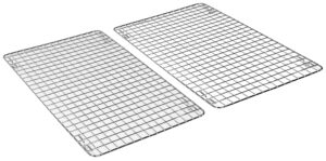 decobros 2 pack 10x16 inches cooling rack wire steel pan grade, chrome
