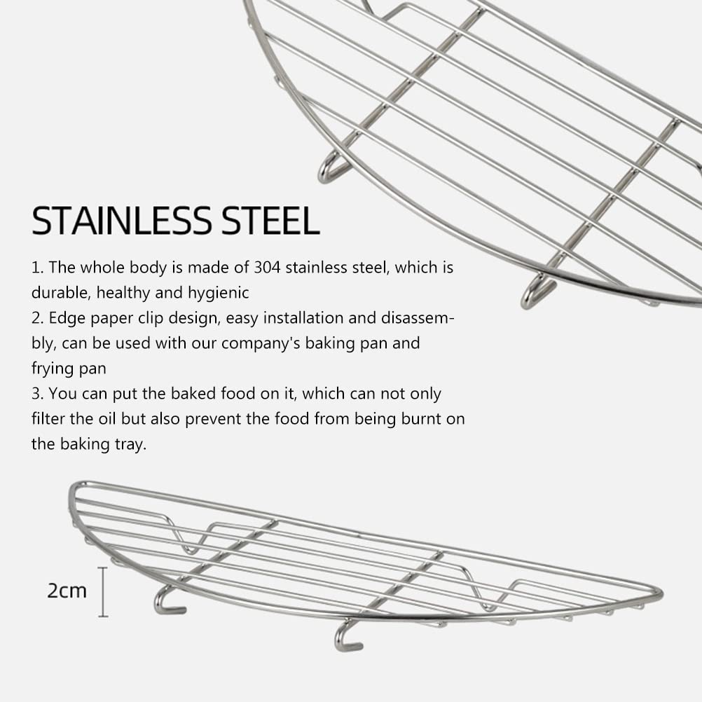 Rack Cooling Food Bagima 26 * 9 * 2 Small Half Round Cooling Rack 304 Stainless Steel Grill Rack Food Cooling Rack Food Strainers Anti Scorching Grill Racks