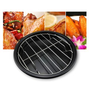 PartyKindom Grill Turkey Rack Food Steamer Round Baking Rack Wire Rack Cooling Rack Stainless Steel Roasting Rack Dish Steam Rack Baking Supplies Meat Net Grilling Rack Pots and Pans Tray