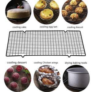 NatureMan Set of 2 Baking Cooling Rack, 16" x 10"Nonstick Wire Baking Rack，for Cooking, Roasting, Grilling, Easy to Clean