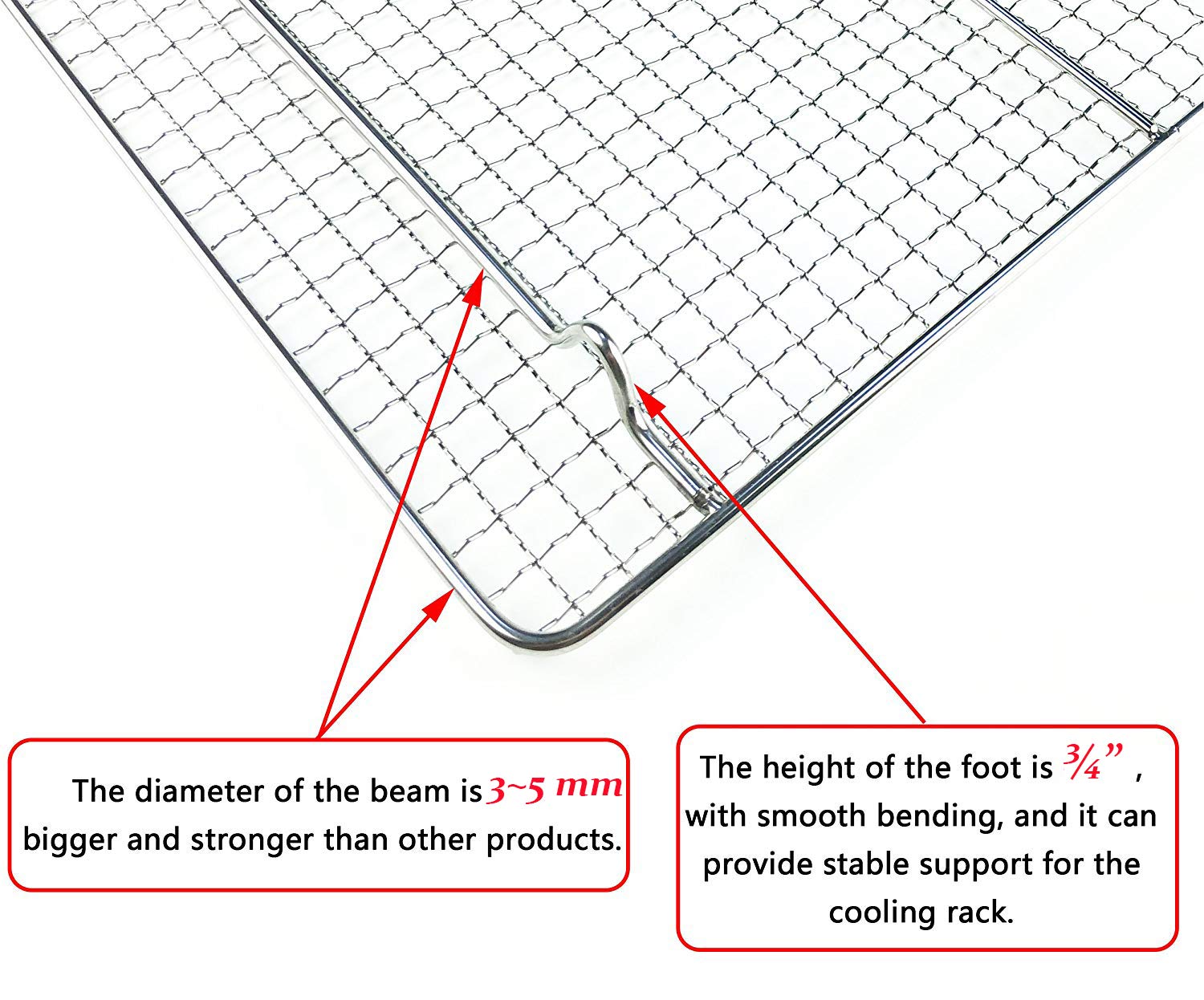 Turbokey Wire Canning Rack Cooling Racks For Baking Oven Safe Small Grid Fits Air Fryer/Stockpot/Instant Pot/Pressure Cooker, Stainless Steel Grill Grate (5.9"x8.7",22x15cm)