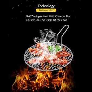 B&C.Room 304 Stainless Steel Rond Barbecue Racks Mesh Wire BBQ Korea Carbon Baking Net Grill Pan Grate Diameter:29.5cm