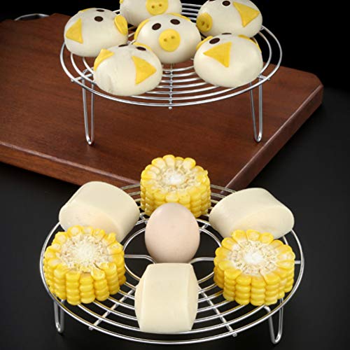 Healeved Round Steamer Rack Stainless Steel Canning Rack Cooling Rack for Steaming Cooking and Baking