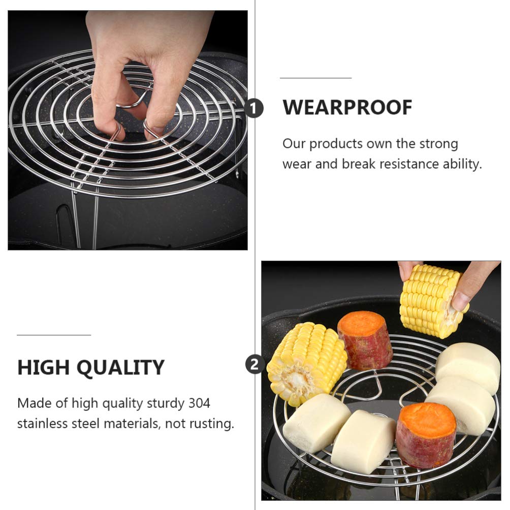 Hemoton 2pcs Egg Steamer Can Vegetables Steamer for Vegetables Vegetable Steamer Wire Rack for Canning Racks Steamer Rack Stand Steamer Basket Multifunction Steaming Cooling Rack Pie Bread