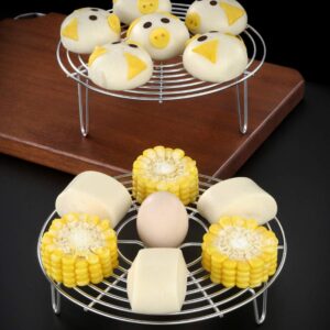 Hemoton 2pcs Egg Steamer Can Vegetables Steamer for Vegetables Vegetable Steamer Wire Rack for Canning Racks Steamer Rack Stand Steamer Basket Multifunction Steaming Cooling Rack Pie Bread