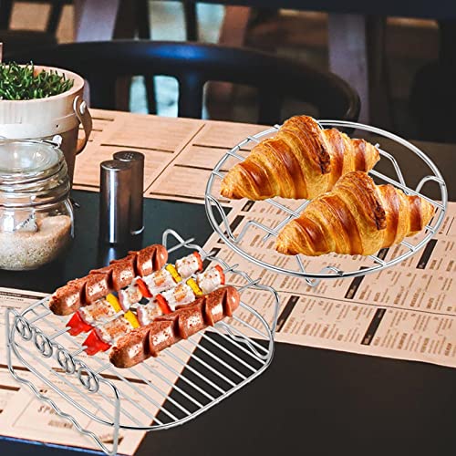 7 Inch Round Rack Baking Steaming Roasting Rack,Round Cooking Rack,Round Baking Rack,Stainless Steel Cooling Cooking Racks,Grill Steamer Rack For Oven Pot Air Fryer Canning, Rust Free,Dishwasher Safe