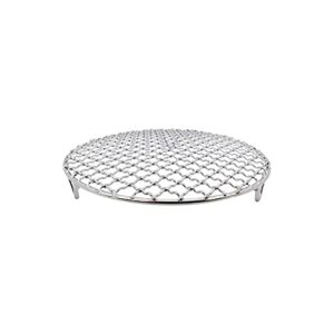 Chris-Wang 1Pack Multi-Purpose Round Stainless Steel Cross Wire Steaming Cooling Barbecue Rack/Carbon Baking Net/Grill/Pan Grate with Legs(12Inch Dia)