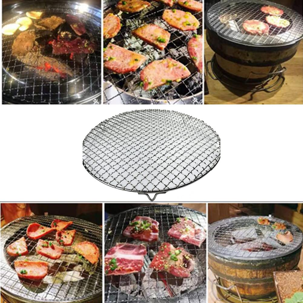 Stainless Steel Round Wire Baking Cooling Rack with Legs for Airfryer Oven, Nonstick Cooling Roasting Rack Net Grill Barbecue Rack for Cooling Cookie Bread Cake (250mm/9.8")