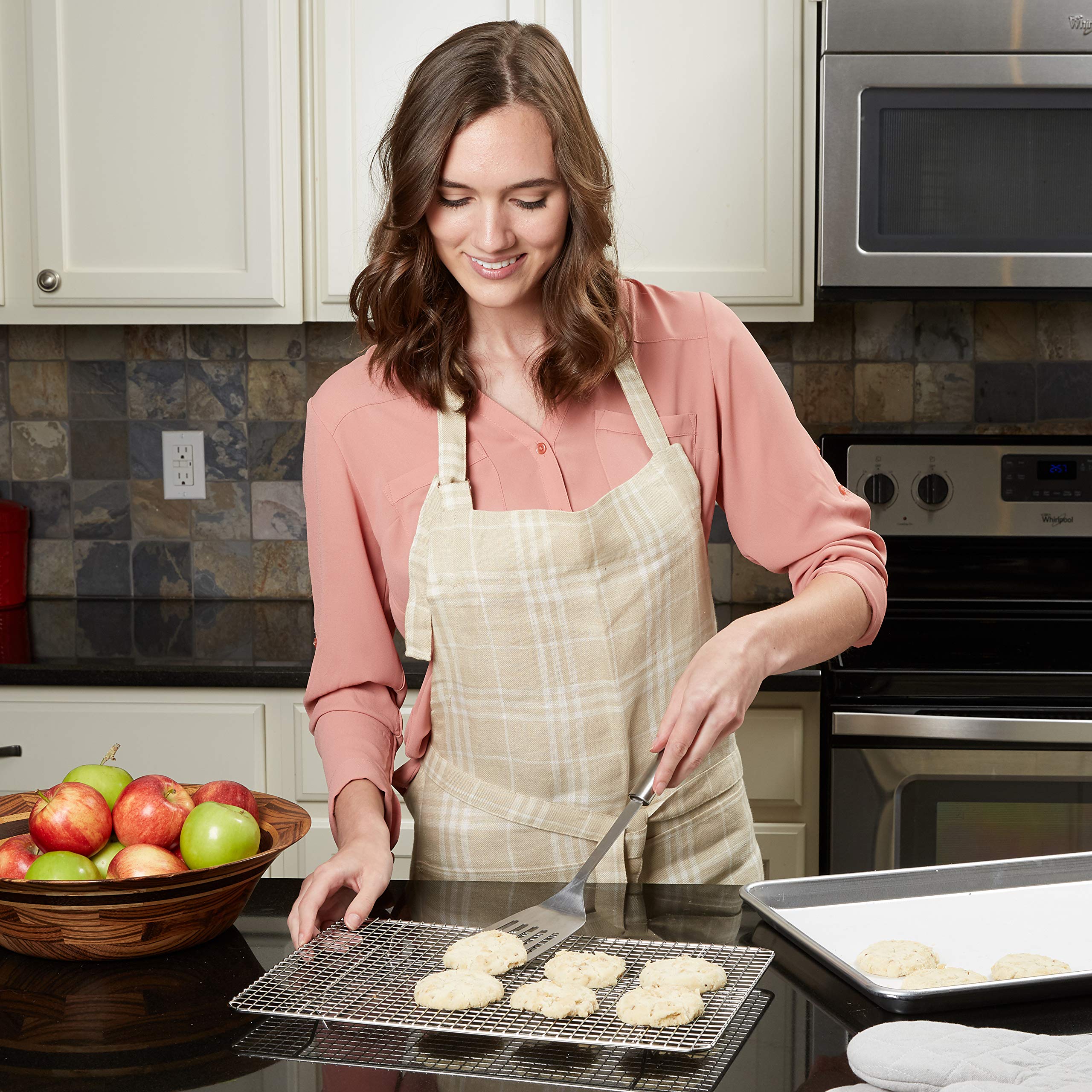 Cookie Bundle - Spring Chef 10”x15” Stainless Steel Cooling Rack, Aluminum Baking Pan & Cookie Scoop