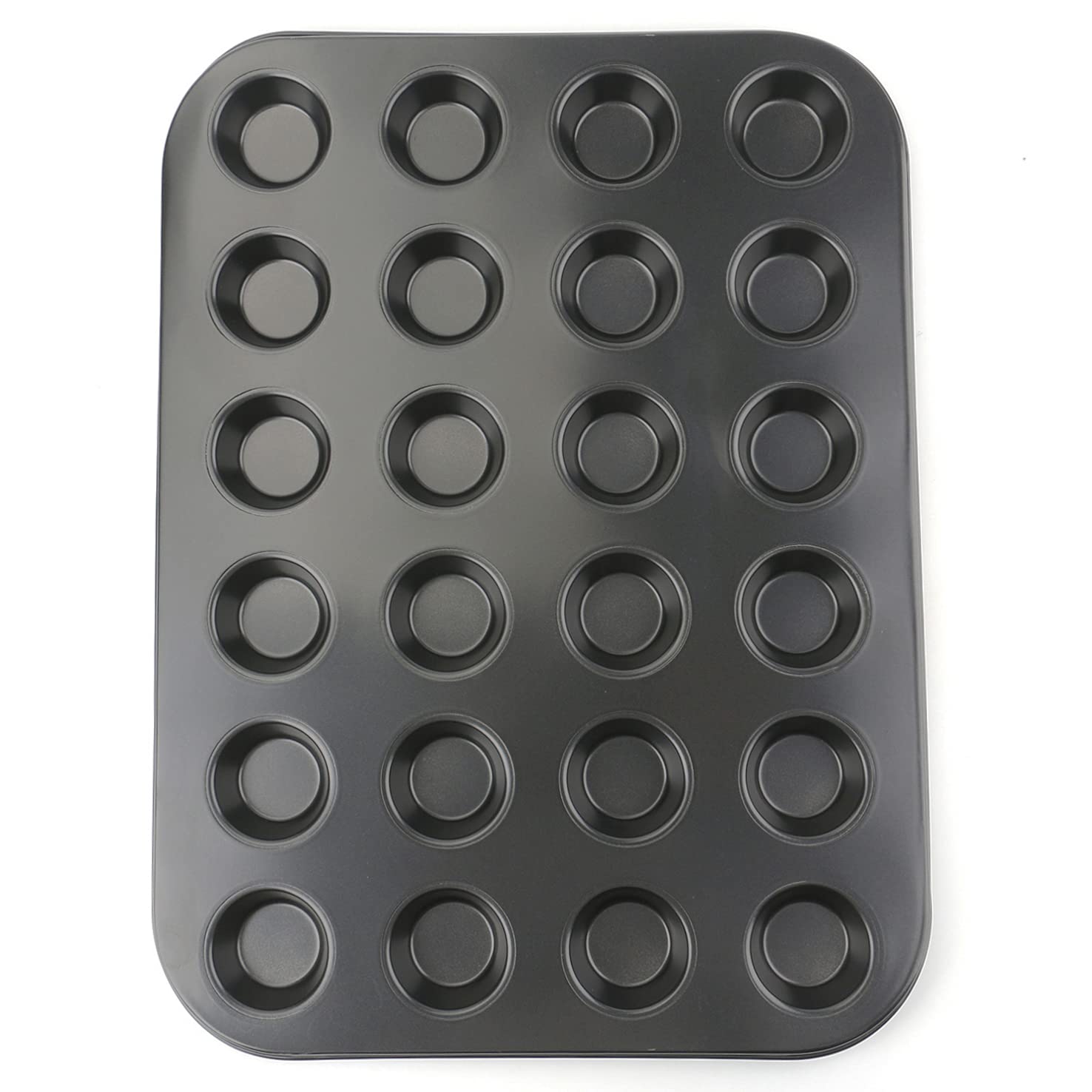 Kingrol 24-Cup Nonstick Mini Cupcake & Muffin Pans, Carbon Steel Baking Pans - 2 Pack