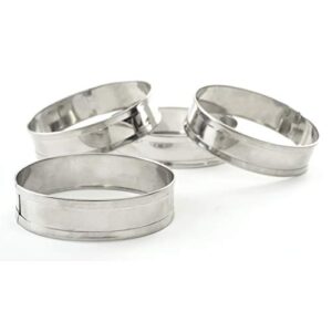 norpro 3776 stainless steel english muffin rings, set of 4, sylver