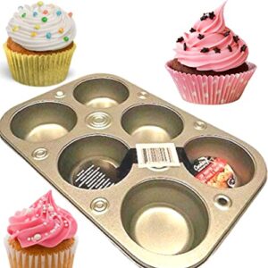 cooking concepts toaster oven 6-cup size metal muffin / cupcake pan, 1 lb