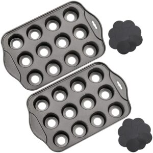 tosnail 2 pack 12 cavity mini cheesecake pan with removable bottom