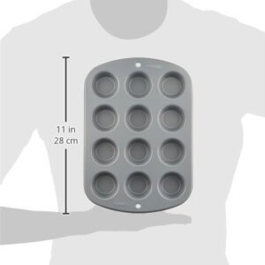 Wilton Recipe Right Muffin Pan, Mini 12 Cup, Gray