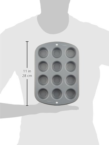 Wilton Recipe Right Muffin Pan, Mini 12 Cup, Gray