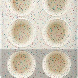 Trudeau Structure White Confetti Reinforced 6 Cup Jumbo Muffin Pan Silicone Bakeware