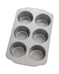 mrs. anderson's baking nonstick 6-cup jumbo muffin pan, carbon steel with non-stick coating, pfoa free, 13 x 8.75-inches