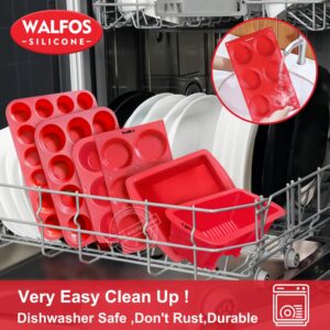 Walfos Silicone Whoopie Pie Baking Pans, Non-Stick Muffin Top Pan Set of 4. Food Grade and BPA Free Silicone,Perfect for Muffin, Eggs, Tarts and More, Dishwasher Safe