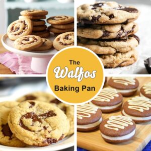 Walfos Silicone Whoopie Pie Baking Pans, Non-Stick Muffin Top Pan Set of 4. Food Grade and BPA Free Silicone,Perfect for Muffin, Eggs, Tarts and More, Dishwasher Safe