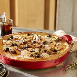 Emile Henry 12" Deep Dish Pizza Pan | Burgundy