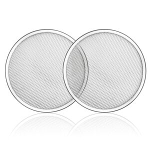 tosnail 2 pack 12 inches seamless aluminum pizza screen pizza pan with holes pizza mesh