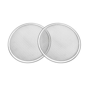 Tosnail 2 Pack 12 Inches Seamless Aluminum Pizza Screen Pizza Pan with Holes Pizza Mesh