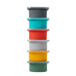 kevjes stackable silicone pizza dough proofing containers with lids-500ml portion-6pack (6 blue)