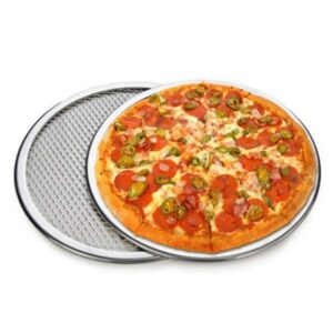 CONSTR 18 Inch Aluminum Pizza Screen - Commercial Grade Pizza Screen - Round Non-stick Mesh Pizza Screen Pan Baking Tray Bakeware Tool