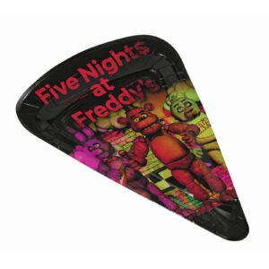 rubie's five nights at freddy's pizza shaped paper plates, 8 pack