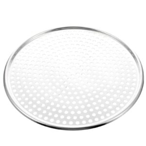 Hemoton Pizza Oven Tools 9 Inches Pizza Pan Even Heating Accessories Non Stick Tray Kitchen Tools Plate Hole Home Baking Bakeware Perforated Aluminum Alloy Kitchen Gadget Perforated Pizza Pan