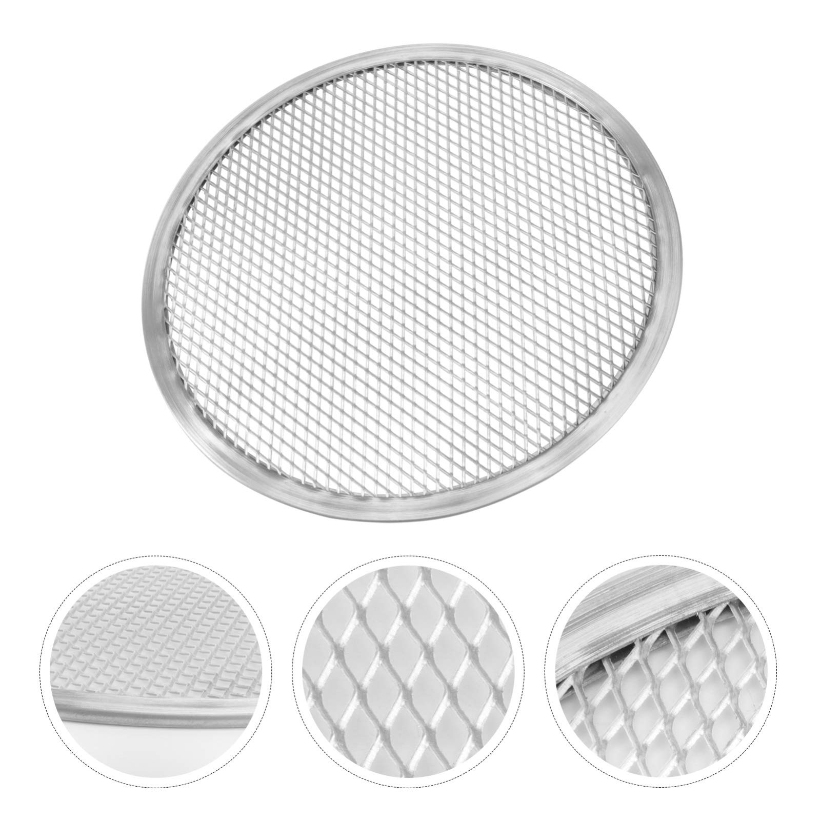 Healvian 20 Inches Pizza Pan Aluminum Pizza Rack Pizza Plate Seamless Pizza Baking Screen with The Holes Pizza Tray for Oven