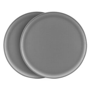 g & s metal products company ovenstuff nonstick 16-inch pizza pans, gray, set of two