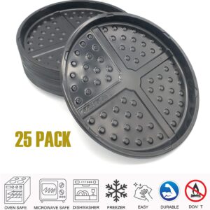 YKDFUN Disposable CPET Plastic oven baking Pizza Pans - Tray for Pizza Cookies Cake Bread Focaccia Meat - Baking Pans Tray, Easy Clean, Oven Freezer Microwave and Dishwasher Safe-Pack of 25