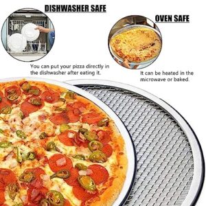 RHBLME 3 Pack Aluminum Alloy Pizza Baking Screen, 12 Inch Pizza Screen Restaurant-Grade Baking Screen for Oven, Round Pizza Crisper Tray Pizza Baking Tray for Home Kitchen, BBQ, Seamless