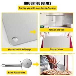 VEVOR Steel Pizza Stone for Oven, Steel Pizza Plate, A36 Steel Baking Steel Pizza Stone for Grill, Steel Pizza Pan with 20x Higher Conductivity for Pizza & Bread Indoor & Outdoor (Silver)