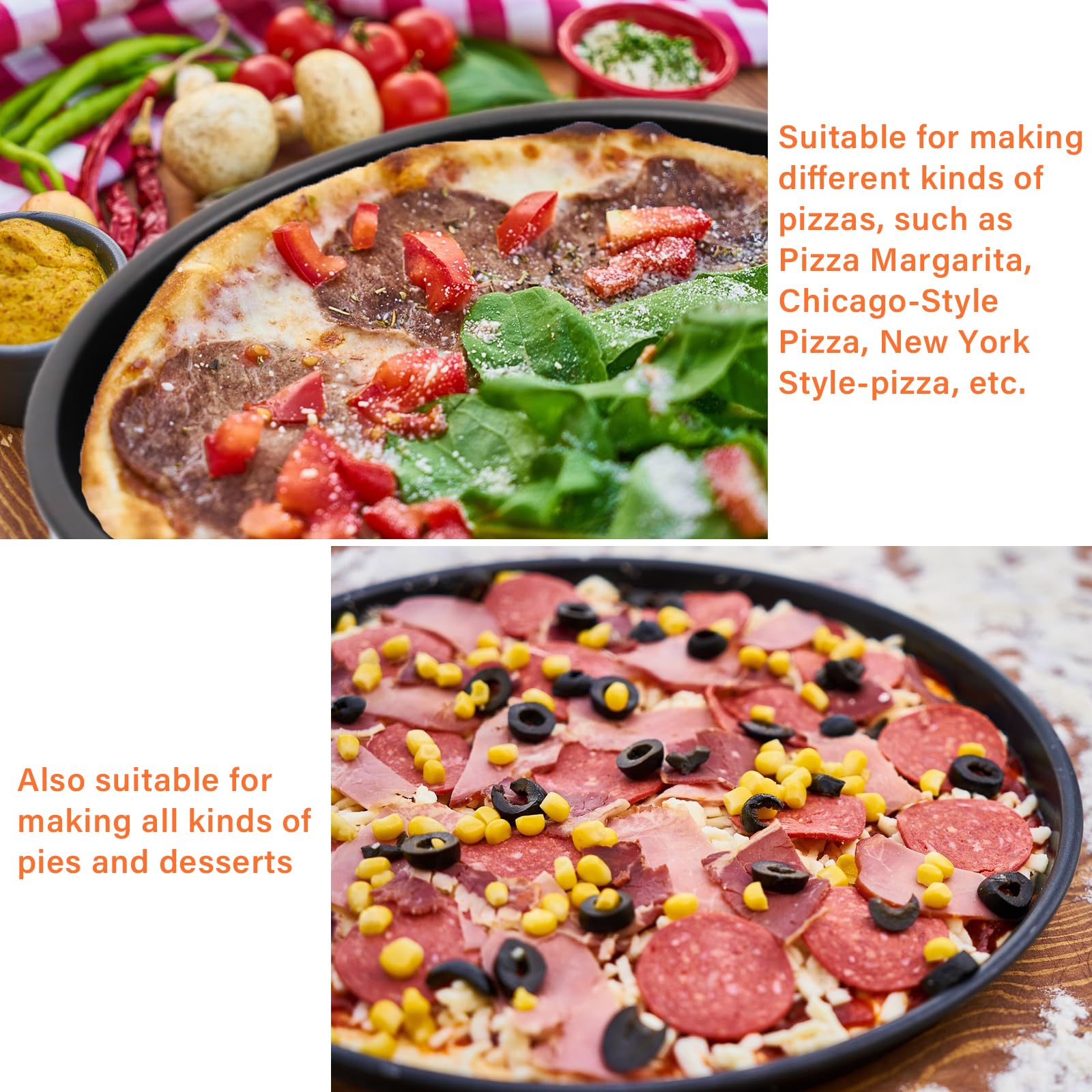 Savagrow 3pcs 6inch Non-Stick Bakeware Pizza Pan Aluminum Baking Pan for Healthy & Durable